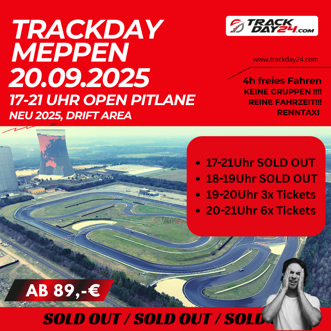 Trackday Meppen 20.09.2025 für Anfänger und Fortgeschrittene Fahre mit deinem Auto auf er Rennstrecke