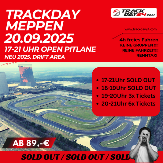 Trackday Meppen 20.09.2025 für Anfänger und Fortgeschrittene Fahre mit deinem Auto auf er Rennstrecke
